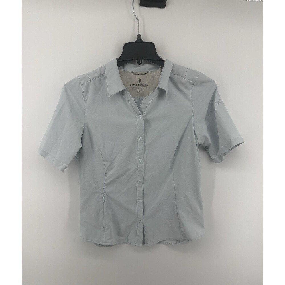 Royal Robbins Lightweight Short Sleeve Hiking Trail Button Down Shirt Blue XS